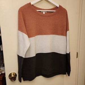 Nine Britton Dalia Brushed Knit Top Women's Soft Long Sleeve Sweatshirt Size XL